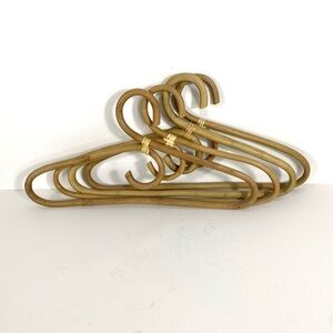 Vintage Bamboo Hangers Bent Curled - Set of 4